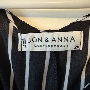 Jon & Anna Classic Black and White Striped Blouse